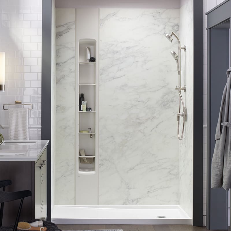 Calacatta Crema LuxStone shower walls