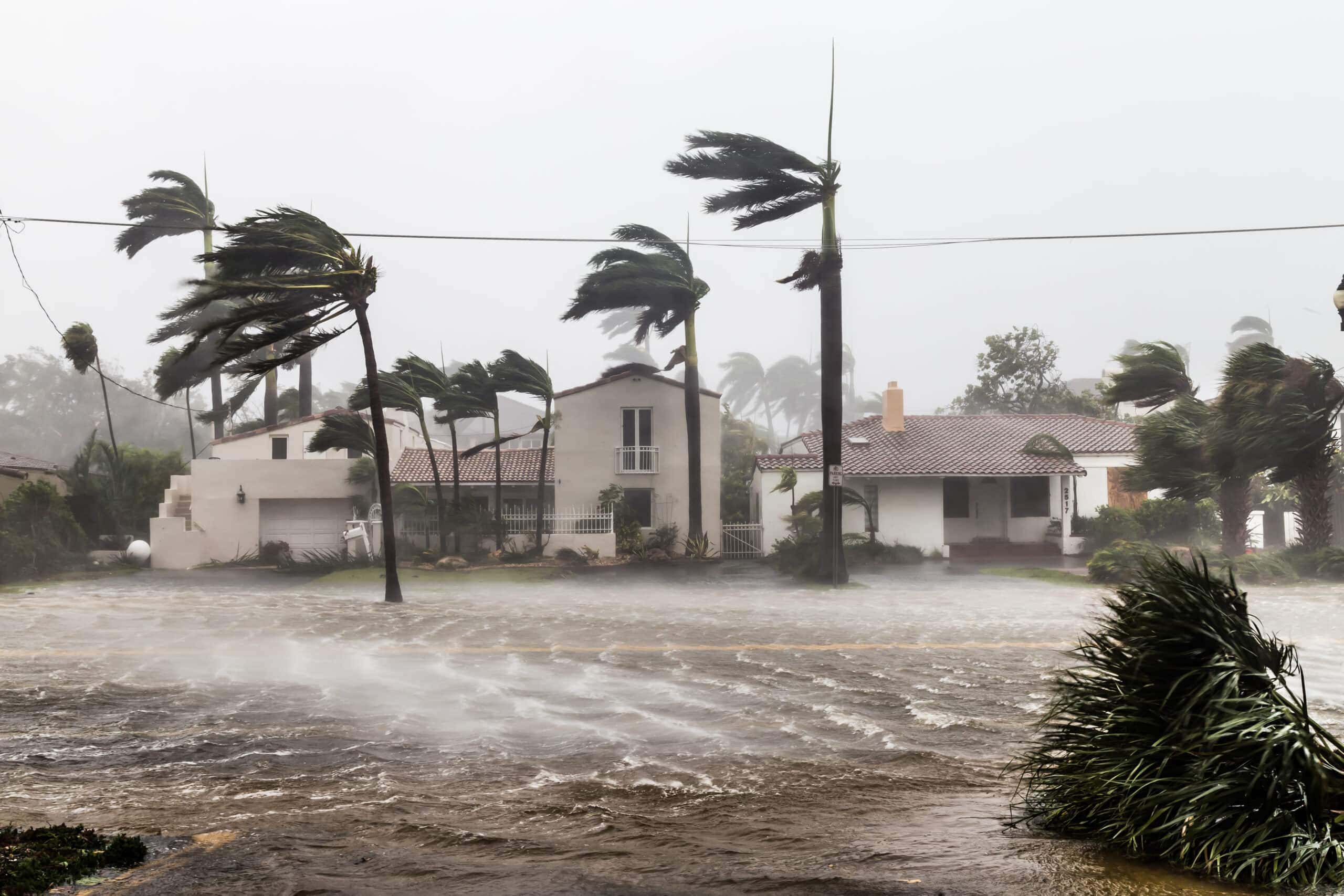 hurricane flooding a street